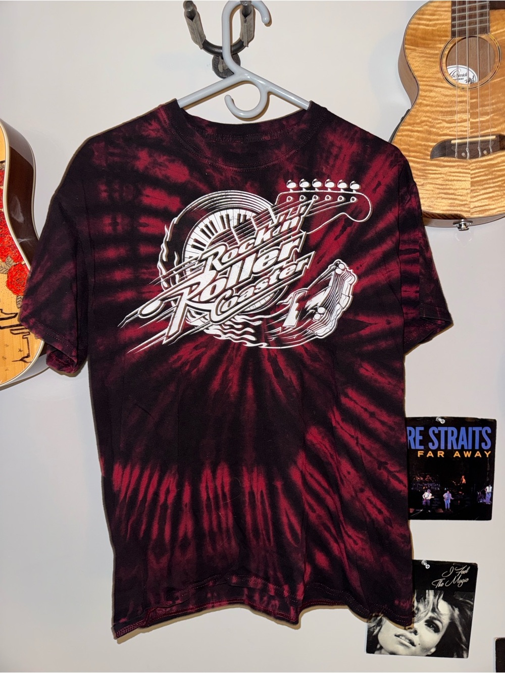 Disney Tie-Dye 'Rockin Roller Coaster' Graphic Tee - Black & Burgundy